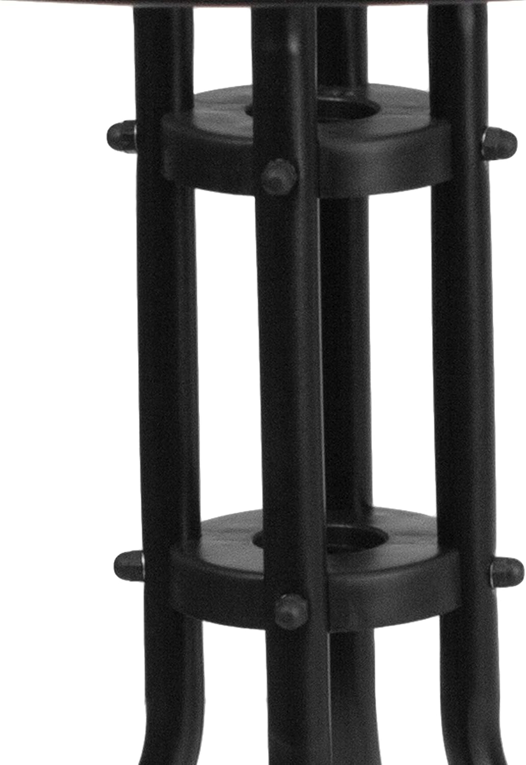 Flash Furniture 28'' Round Tempered Glass Metal Table with Black Rattan Edging: Furniture & Decor
