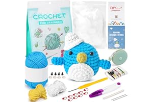 Lacoccinct Crochet Kit for Beginners - Learn to Crochet Kit - Crochet Animal Kit - Easy Premium Yarn - Step-by-Step Video Tutorial - Cute Penguin Pattern