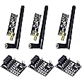 diymore 3PCS NRF24L01+PA+LNA Transceiver Module with SMA Antenna 2.4 GHz 1100m+3PCS NRF24L01 8 Wireless Module Development Board Compatible with Arduino