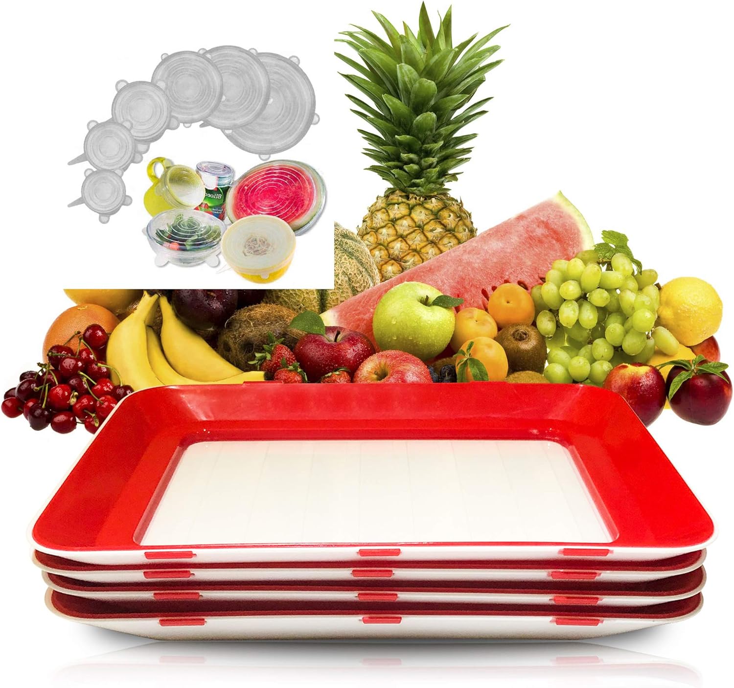 Premium Food Preservation Trays 4 Pack Bundled 6 Pack