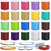 Cridoz 20 Rolls Wax String for Bracelet Making, Waxed Thread Bracelet Cord, Waxed Polyester Cord Bracelet Rope for DIY Bracelets, Necklace and Macrame