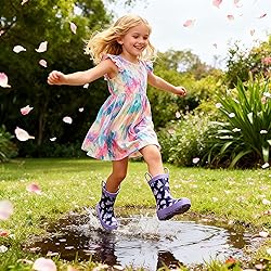 LANCDON Toddler Rain Boots for Boys and Girls