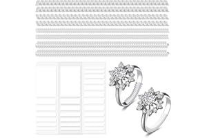 Amaxiu Invisible Ring Sizer Adjuster for Loose Rings, 46 Pcs Spiral Ring Adjusters Fit Wide Rings 4 Styles Jewelry Tightener Spacer Ring Guards Resizer Tightener for Women Men(Transparent, White)