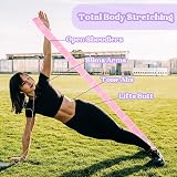 Zuimei Stretching Bands 2Pcs Yoga Straps 8 Loops Pink Purple Gymnastics view 4