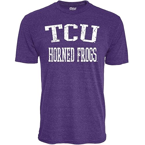 Blue 84 Men's TCU Horned Frogs T Shirt Tri-Blend Team Color, Tcu Horned Frogs Purple, Medium