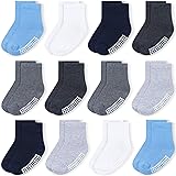 JAKIDAR 12 Pairs Baby Socks Cotton Crew Toddler