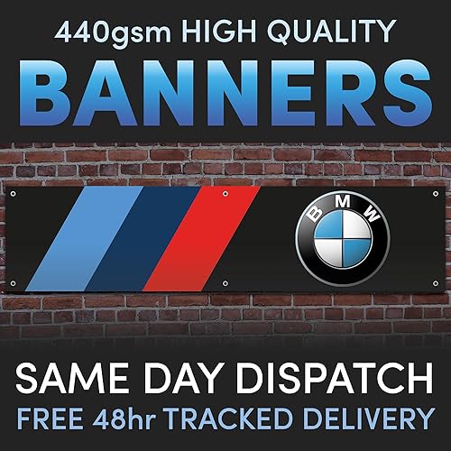 Bmw Full Colour Vinyl Banner Garage Man Shed Cave Workshop Amazon