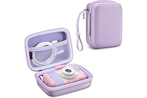 Fintie Kids Camera Case Compatible with Goopow/Mgaolo/CIMELR/Seckton/GKTZ/Desuccus/OZMI/Agoigo/Unicorn Kids Camera Toys & Video Camera, Hard Carrying Bag with Inner Pocket, Lilac Purple