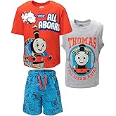 THOMAS & FRIENDS Tank Engine [SizeRangeDescription1] 3 Piece Outfit Set: T-Shirt Tank Top Shorts [SizeDescription1]