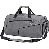 Kuston Sports Gym Bag with Shoes Compartment &Wet Pocket Gym Duffel Bag Overnight Bag for Men and Women
