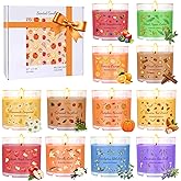 Fall Candles Bulk, 12 Pack Scented Candles for Home, Candle Set for Women, Small Soy Candles Scent of Pumpkin Vanilla Caramel Lavender, Mini Candle Gift Set for Birthday Halloween Christmas Birthday
