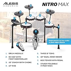 Alesis Nitro Max Kit Electric Drum Set with Quiet