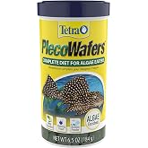 Tetra PlecoWafers Fish Food For Algae-Eaters, 6.5 oz | Complete Daily Food For Herbivore Bottom-Feeders, Sinking Wafers Made With Zucchini, Algae &amp; Fiber to Support Digestion