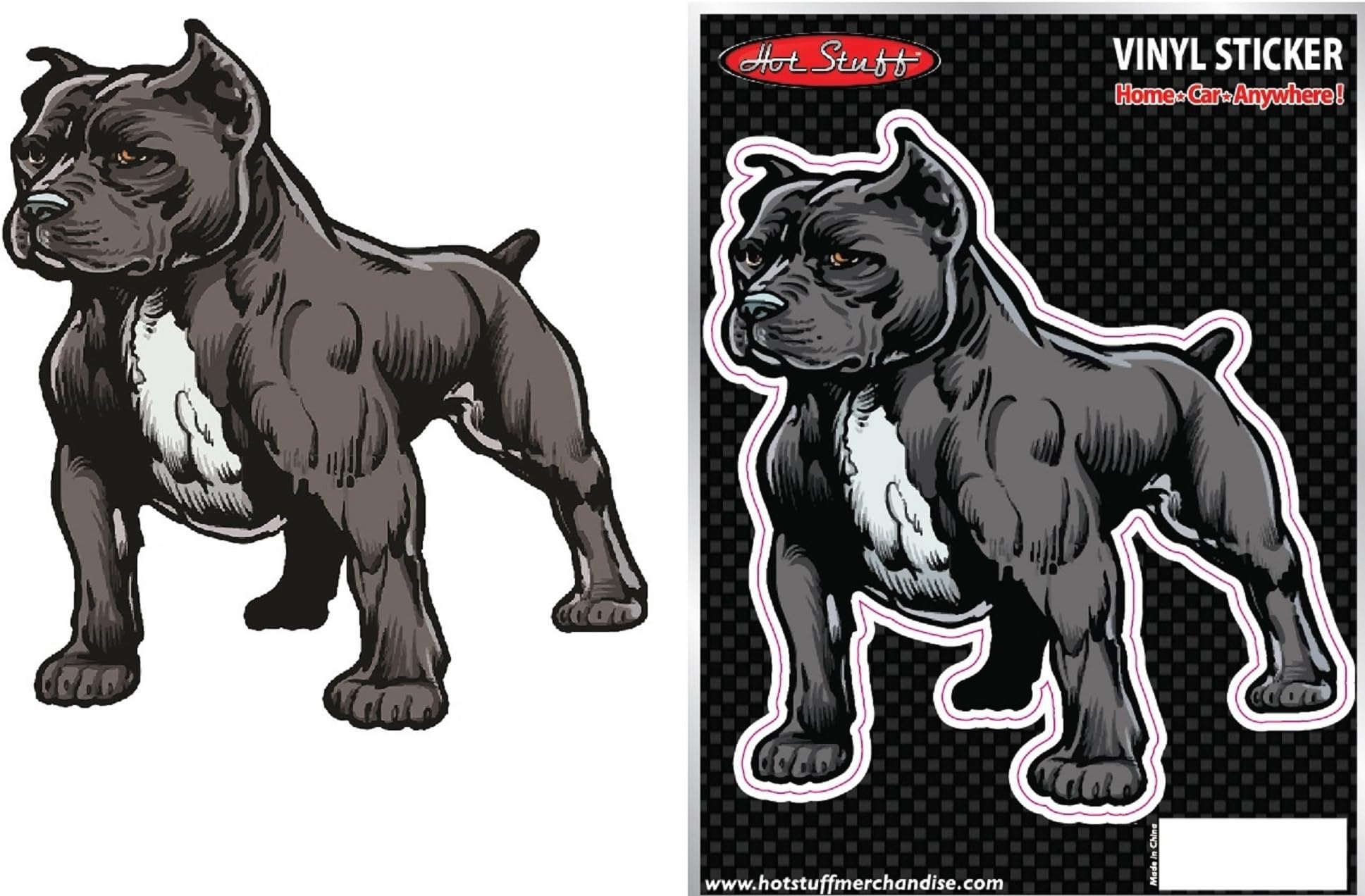 HOT STUFF MERCHANDISE PIT BULL DOG AUTO STICKER