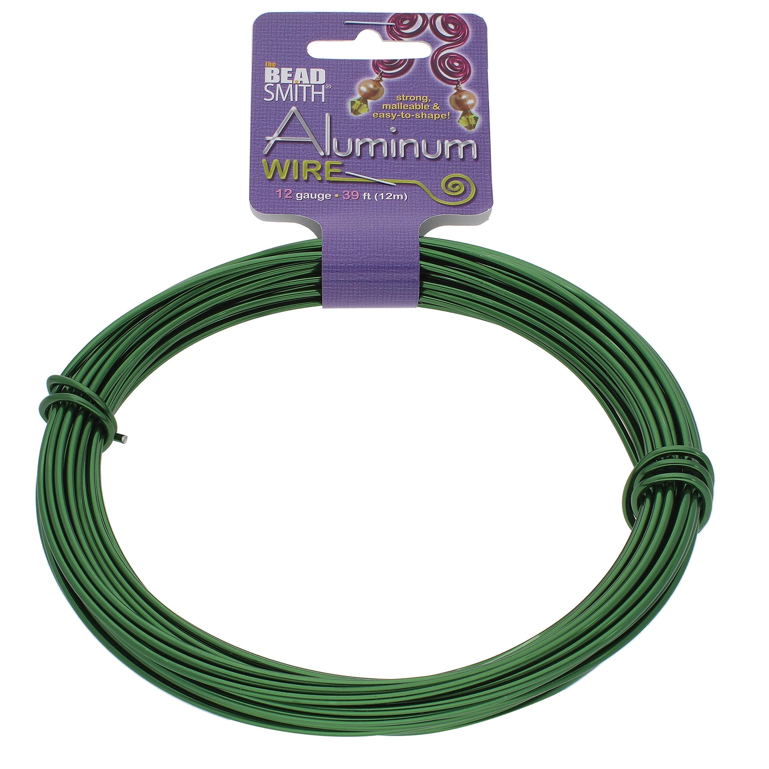The Beadsmith 12-Gauge Anodized Aluminum Wire for Jewelry Making, Metal Wire for Wrapping (Green) — image 1