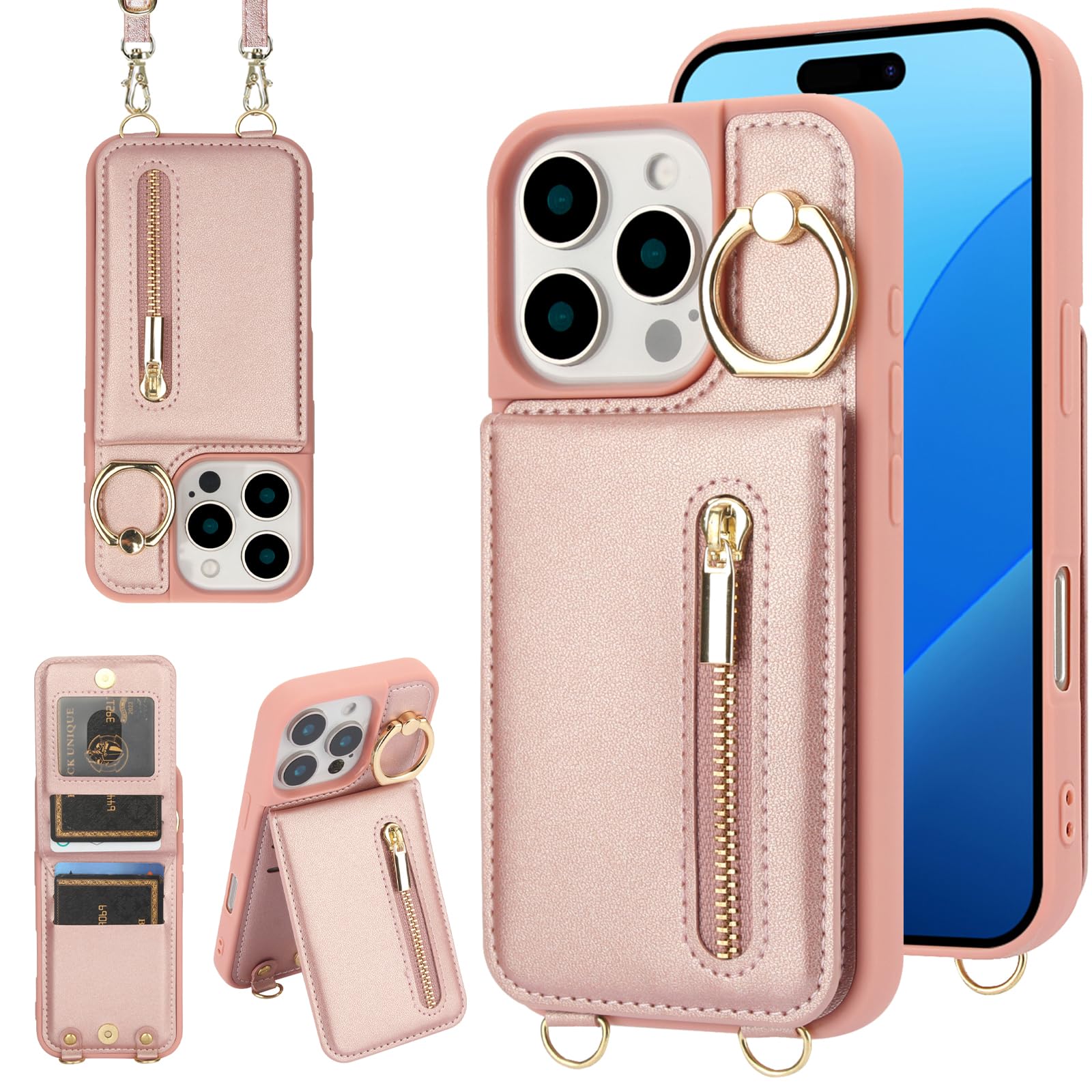 Jcxtrombulous Crossbody Wallet Case for iPhone 15