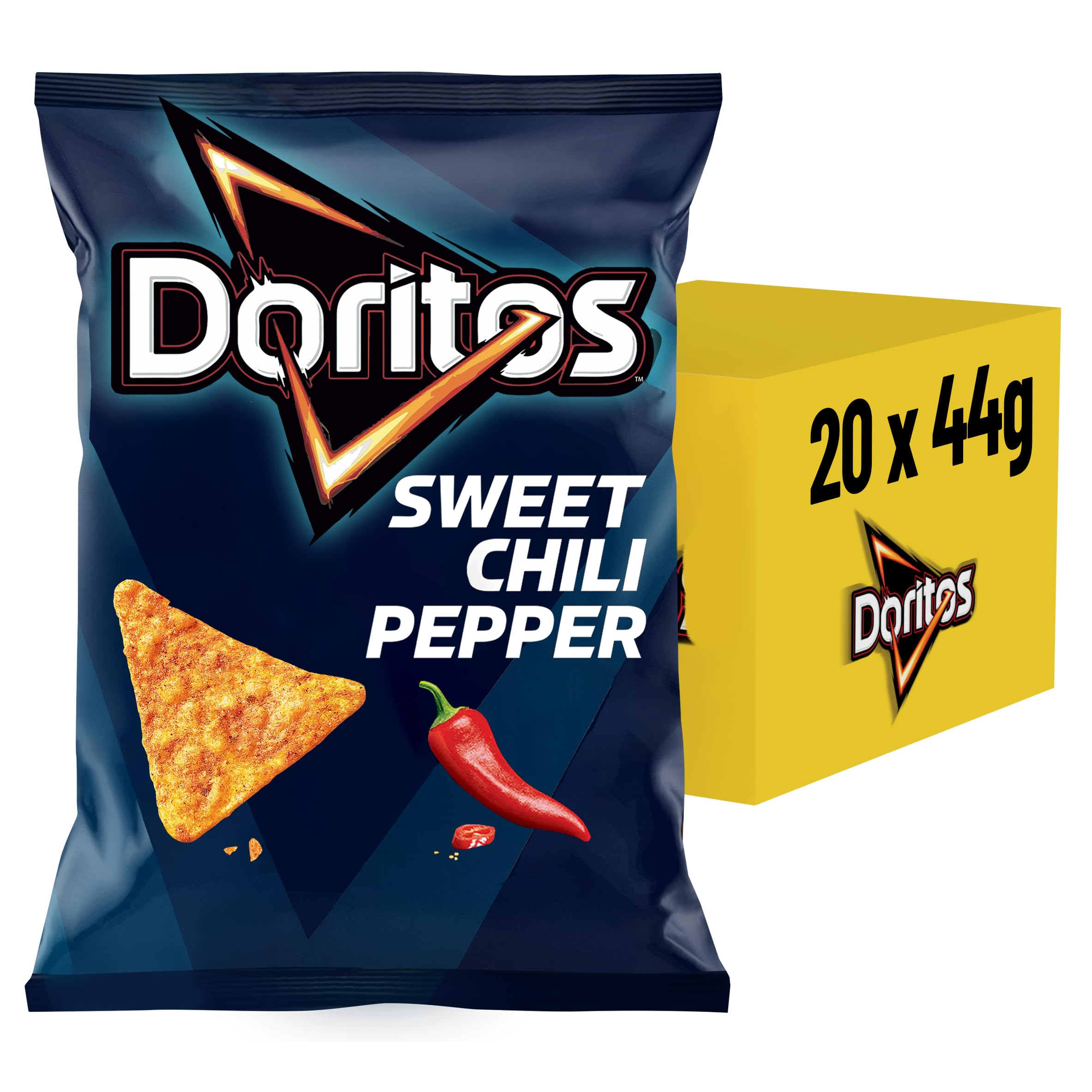 Doritos Sweet Chili Pepper - Tortilla Nachos mit süßem Chili-Geschmack - Herzhafter Snack zum Knabbern aus Mais (20 x 44g) 2