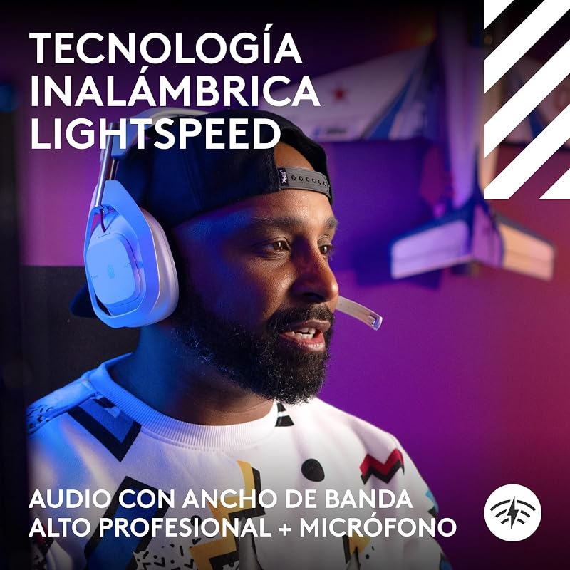 Logitech g astro a50 lightspeed gaming headset wireless + estação base (gen 5), pro-g graphene, alternar entre 3 sistemas, usb-c para xbox, ps5, pc/mac ou nintendo switch, bluetooth - preto