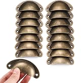 Yibaijia 16 Pcs Shell Cup Handles Bronze Vintage Cabinet Pulls view 3
