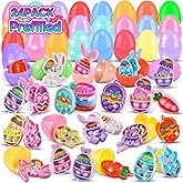 KissFree 24PACK Prefilled Easter Eggs with Easter Pop Toys,2.75inch Easter Eggs Filled with Toys,Easter Basket Stuffers for Kids