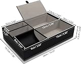 BELLE VOUS Black Faux Leather 5 Compartment Dresser Organiser Tray view 2