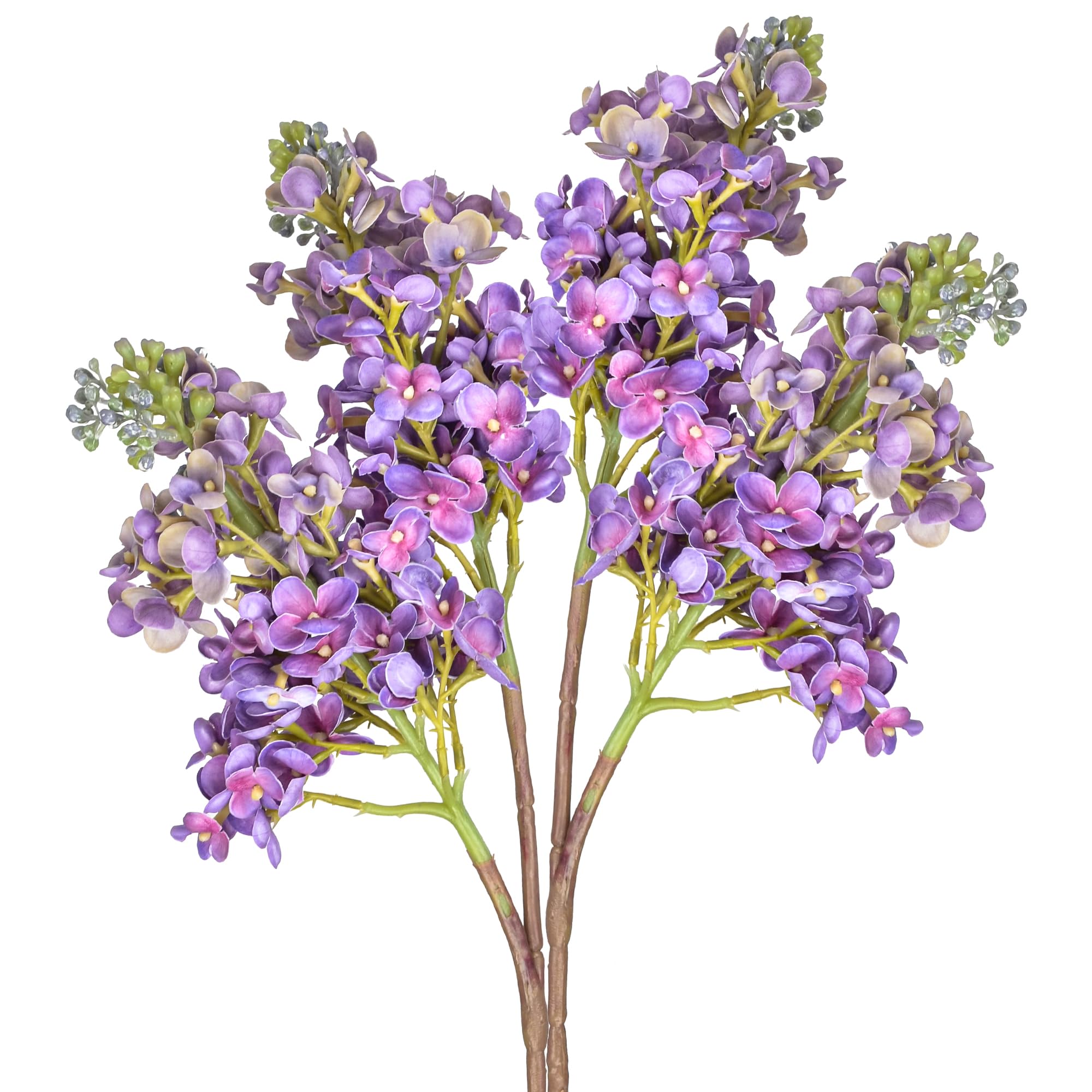 Photo 1 of 22” Artificial Lilac Flower Branch Real Touch Gradient Purple Fake Delphinium Antirrhinum Stem Flower for Wedding Bouquet Table Centerpieces Vase Floral Arrangement Home Decoration 2Pcs