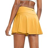 SANTINY Pleated Tennis Skirt for Women with 4 Pockets Women's High Waisted Athletic Golf Skorts Skirts for Running Casual