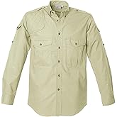 Tag Safari Shooter Shirt for Men Long Sleeve, 100% Cotton, Sun Protection for Outdoor Adventures