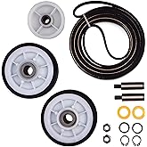 303373, Dryer Drum Support Roller Belt Idler Pulley Repair Kit for Maytag Dryer Parts Neptune Atlantis 3000 Series MDE6000AYW MDE5500AYW 5500 Washer and Dryer