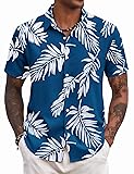 COOFANDY Mens Hawaiian Shirt Short Sleeve Floral