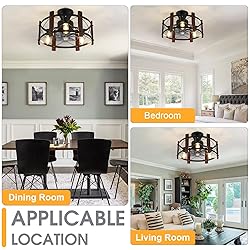 18in Industrial Ceiling Fan with Light Remote