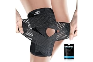 Knee Brace with Side Stabilizers, Adjustable Knee Support for Men/Women, Compression Knee Braces Support for Meniscus Tear, A