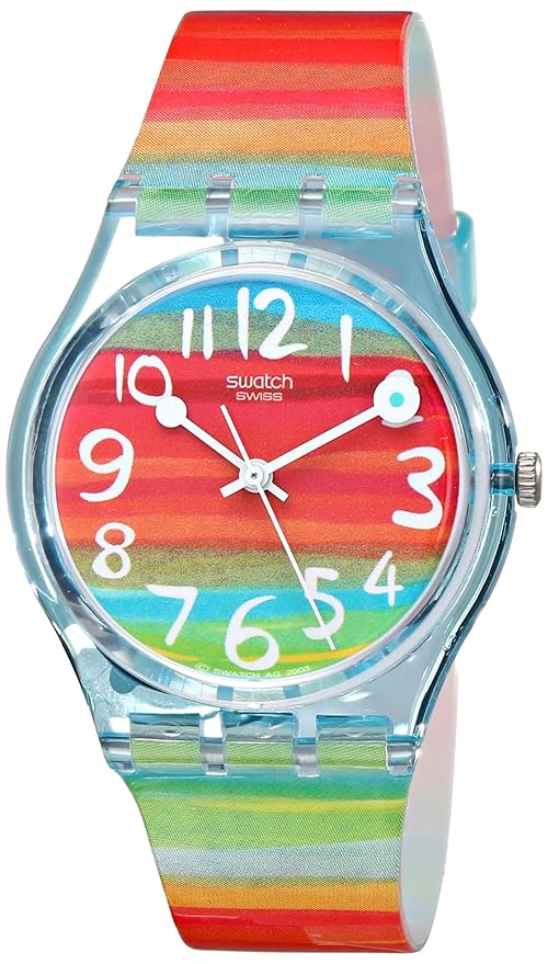 Swatch Damenuhr Analog Quarz mit Plastikarmband – GS 124