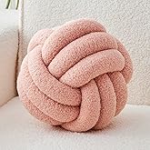 LUSJNGE Decorative Throw Knot Pillow Ball for Home Chair Sofa Couch Bed Aesthetic Round Decor Pillows Lambswool Knotted Pillo
