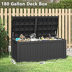 LHBGO Outdoor Storage Box, 180 Gallon Deck