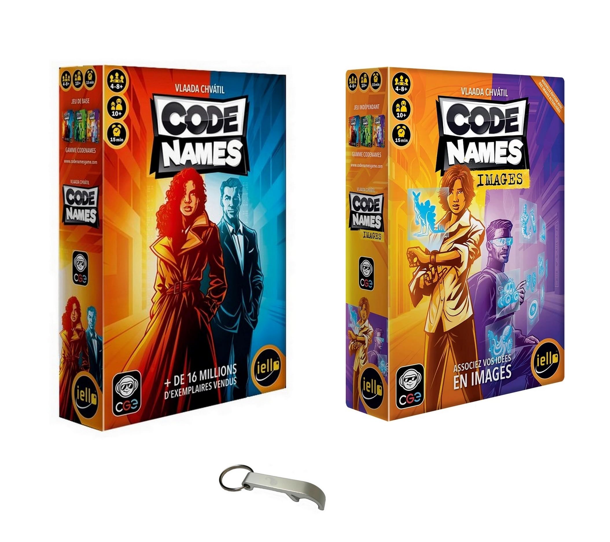 Set of 2 Games: Code Names + Code Names Images + 1 Blumie Bottle Opener