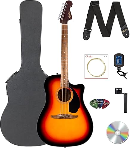 Amazon.com: Fender Malibu Player Acoustic-Electric Guitar