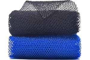 SUPERJPSOR 2 Piece African Exfoliating Net for Body, African Net Sponge, African Wash Net, African Shower Net, African Bath Sponge Scrubbing Rag Net Exfoliation, African Body Scrubber (Black,Blue)