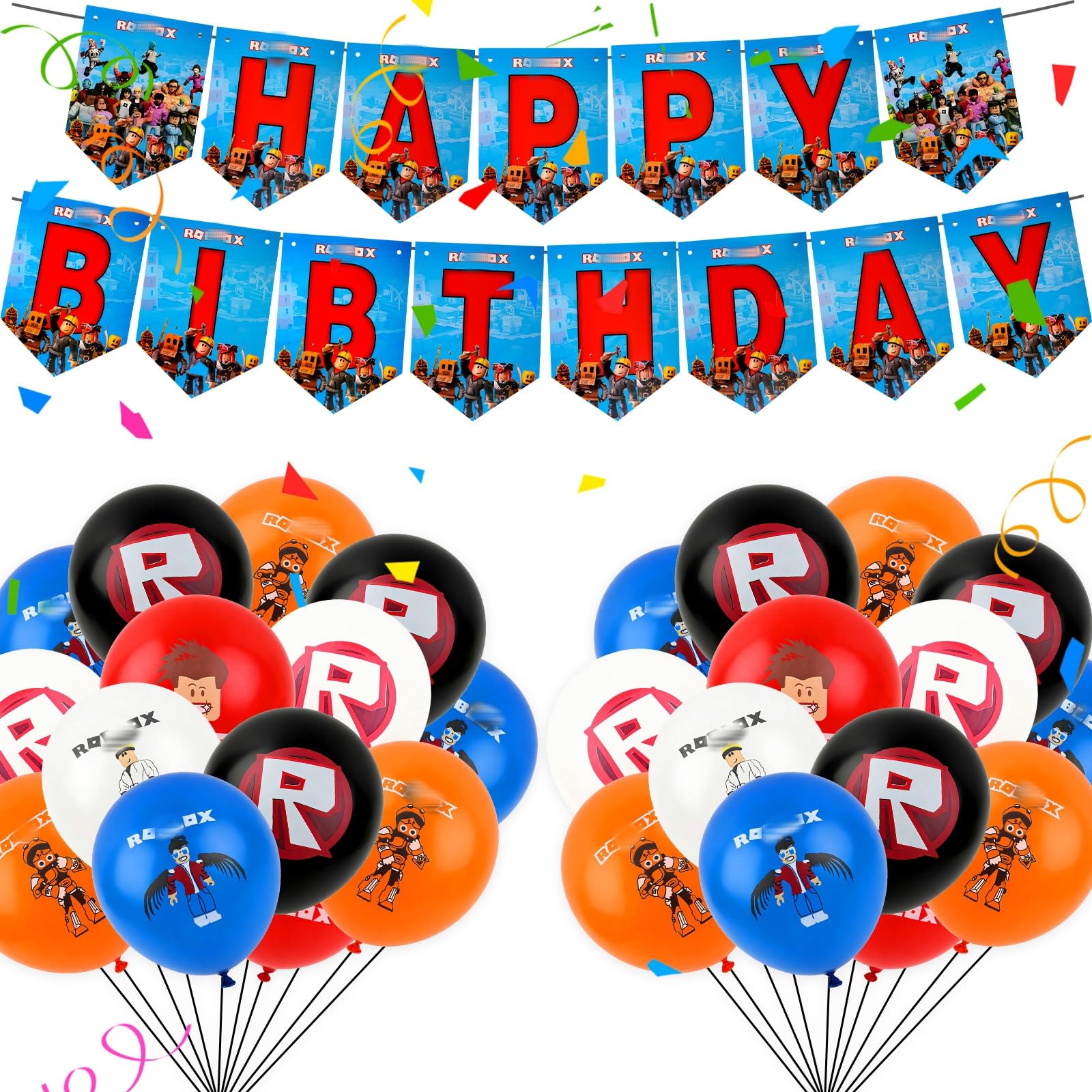 25Pcs Game Theme Birthday Party Decorations, 1Pcs Happy Birthday Banner 24Pcs Game Balloons Birthday Party Decorations, Party Decorations Supply for Boys and Girls