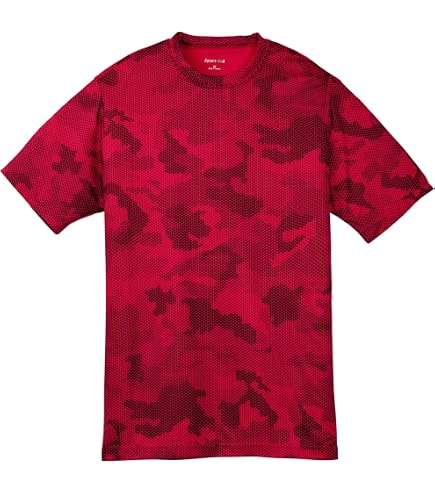 Amazon.com: SPORT-TEK CamoHex Tee, Deep Red, M : Clothing, Shoes