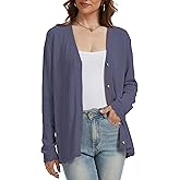 LUXEBOLD Womens Cardigan Sweaters Lightweight Long Sleeve Casual Button Down V Neck Knit Outerwear Fall Fashion 2025