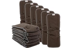 ALVABABY Cloth Diaper Insert 5 Layer Bamboo Charcoal Inserts with Gussets Natures Cloth Diaper Liner 12 Pieces of Reusable Ab