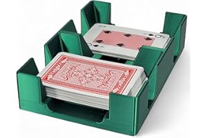 NEWT'S PLAYING CARDS Deluxe Playing Card Tray or Caddy for Card Games Like Canasta, Rummy, UNO and More - Cardian Brand cardholder/Caddy with Felted Bottom - Non-Swivel - Made in USA (Emerald Green Silk)