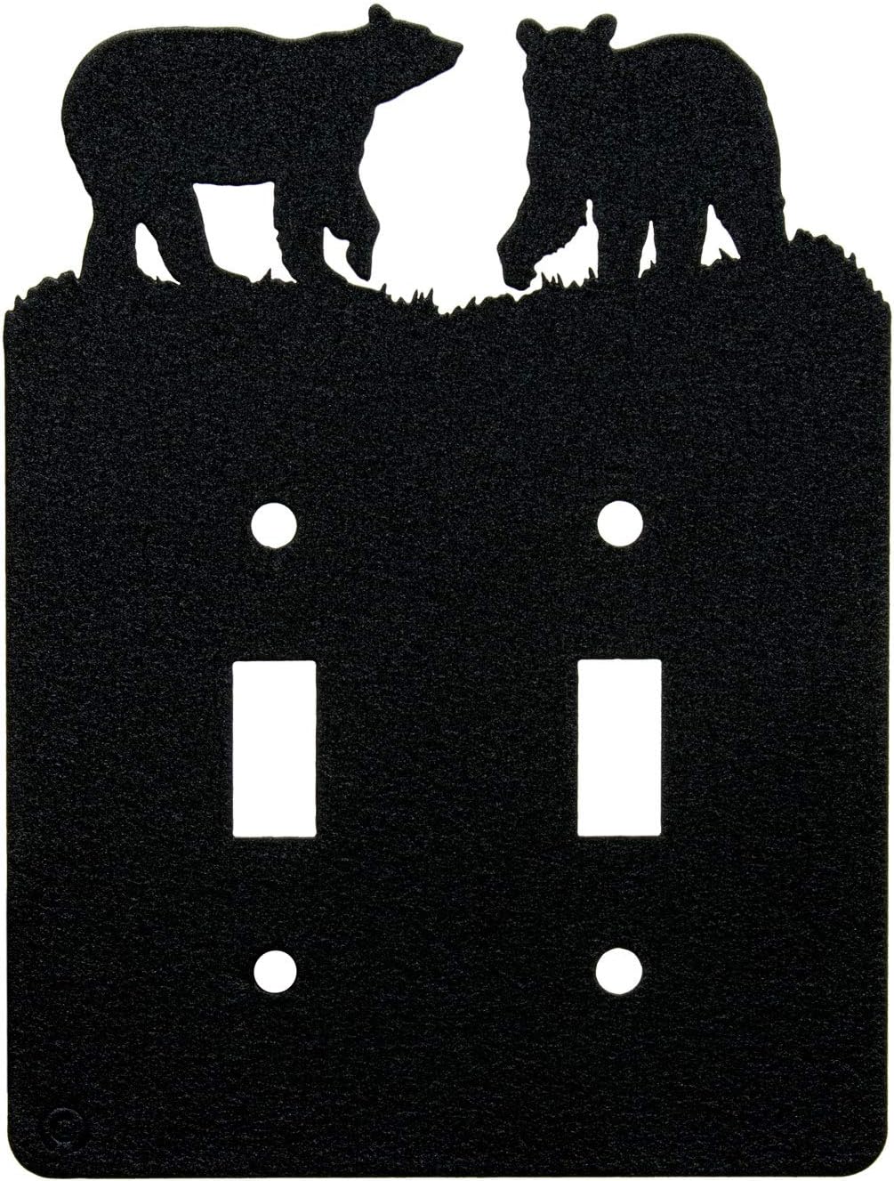 Bear Double Toggle Light Switch Wall Plate(Double Toggle, Black) - - 