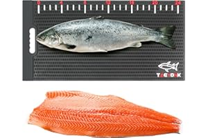 TAEYONK Fish Fillet Mat, Portable Fish Cleaning Mat with Fish Measuring Sticker, Nonslip Fish Cutting Mat for Fish Cutting Board, 28"x14" Large Easy Cleaning Fillet Away Fish Mat, Nice Gift for Fishing