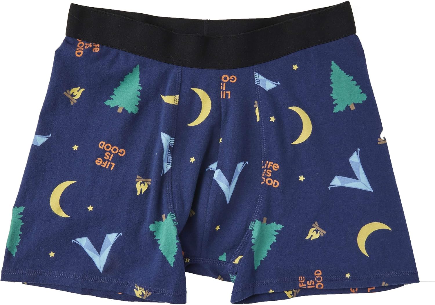 Life is Good Men's Camping Boxer Brief, Darkest Blue Clothing