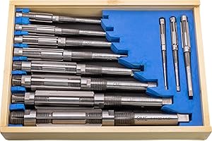 CME TOOLS CME 11 pc Adjustable Hand Reamer Set, High-Speed Steel, 15/32" to 1 1/2" Reamer Sizes, Straight Flute