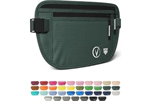 VANTAMO Money Belt for Travel - Security Fanny Pack for Phone, Money, Passport, & More with Anti Theft RFID Protection - Slim Under Clothes Hidden Wallet Holder Bag - Unisex Travel Waist Pouch for Women & Men