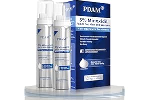 PDAM 5% Minoxidil for Men and Women Foam Hair Growth - Minoxidil Foam Hair Regrowth Treatment for Men and Women, Topical Hair Loss Treatments, Extra Strength Thicker & Fuller Hair, 2 x 2.11 oz for 2 Months