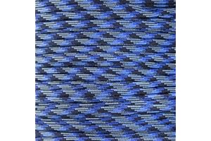 PARACORD PLANET 10 20 25 50 100 Foot Hanks and 250 1000 Foot Spools of Parachute 550 Cord Type III 7 Strand Paracord (Navy Camo 50 Feet)